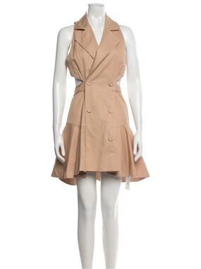 NWOT Acler Sleeveless Trench-Style Mini Dress in Beige